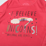 PINK FULL SLEEVES I BELIEVE UNICORNS PRINTED TOP FOR GIRLS