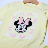 YELLOW MINNIE MOUSE PRINTED SWEATSHIRT