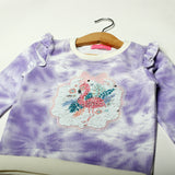 PURPLE PINK SWAN PRINTED SWEATSHIRT