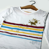 WHITE FULL SLEEVES HORSE PRINTED TOP FOR GIRLS