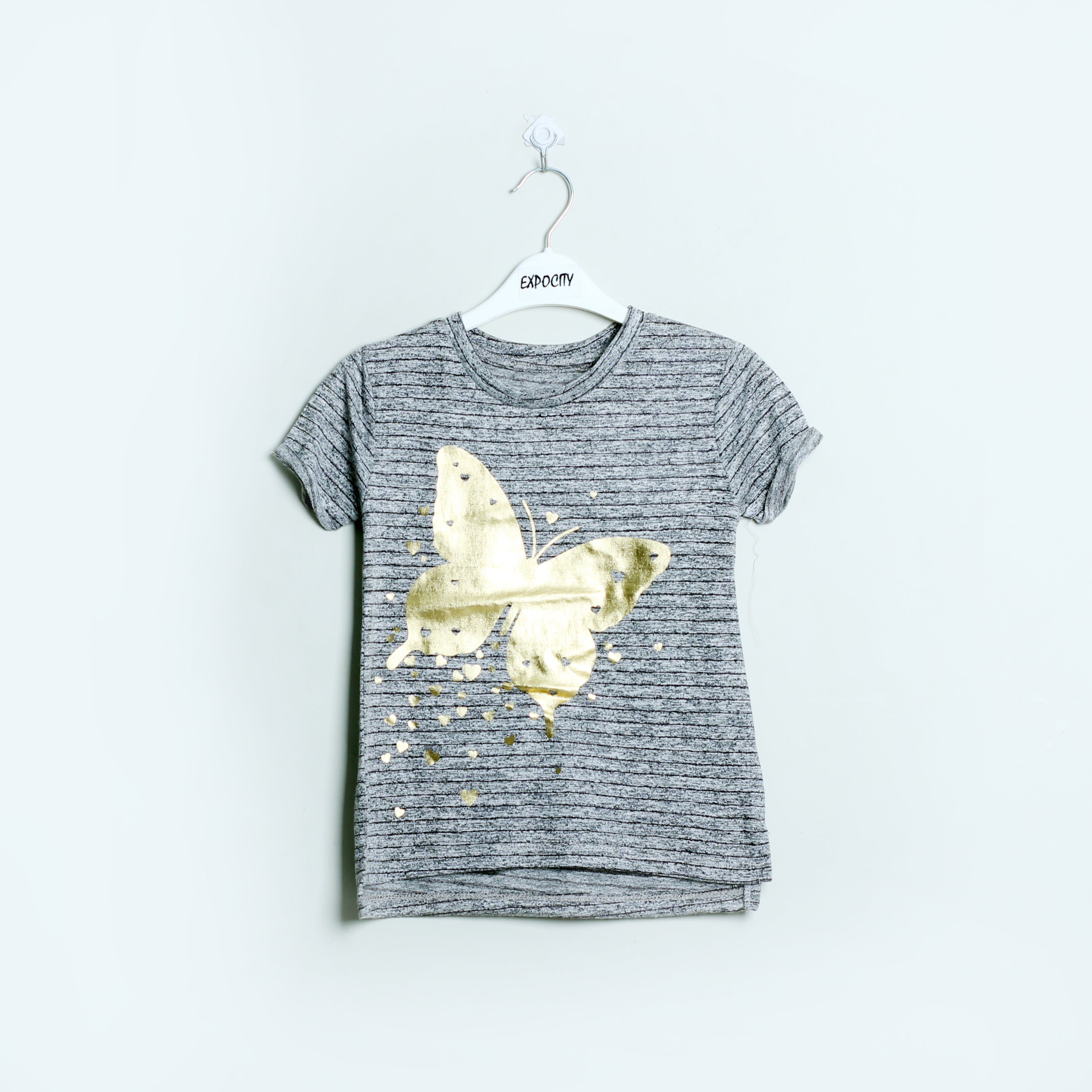 Grey Butterfly Printed Top - Expo City Main image