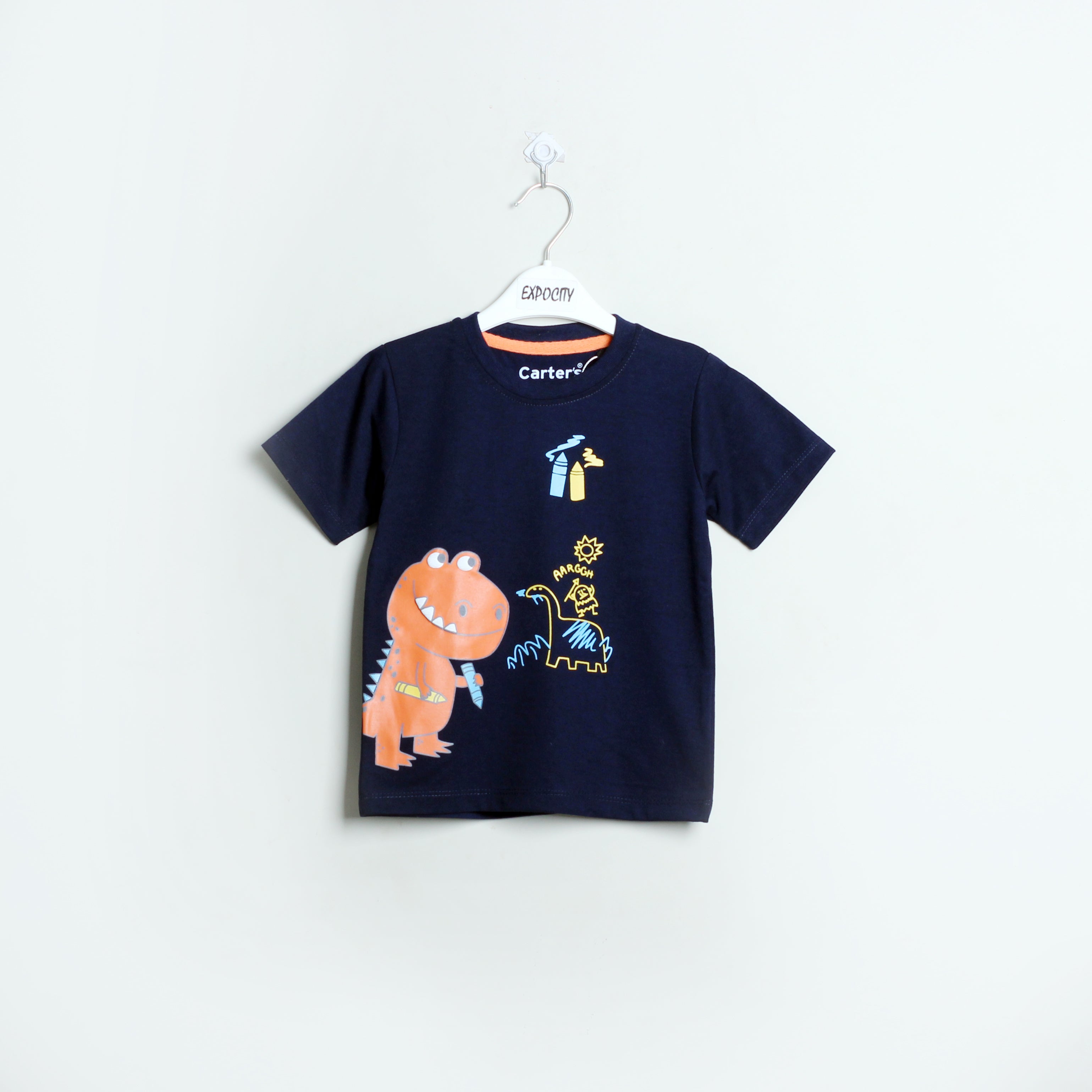 Dark Blue Dino  Printed T-Shirt - Expo City