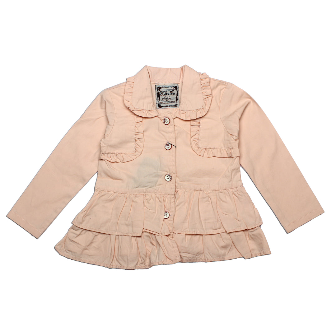 PEACH COTTON FROCK FOR GIRLS