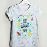 White Hello Summer Printed T-Shirt - Expo City