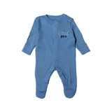 BLUE LITTLE ONE PRINTED FULL BODY FULL SLEEVES ROMPERS