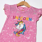 PINK UNICORN PRINTED T-SHIRT TOP FOR GIRLS