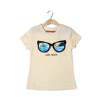 CREAM GLASSES LONG BEACH PRINTED T-SHIRT FOR GIRLS
