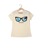 Load image into Gallery viewer, CREAM GLASSES LONG BEACH PRINTED T-SHIRT FOR GIRLS
