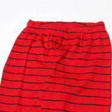 RED WITH BLUE STRIPES PRINTED PAJAMA FOR GIRLS