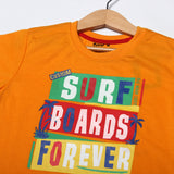 NEW YELLOW SURF BOARDS FOREVER T-SHIRT FOR BOYS