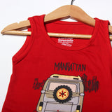 NEW RED MANHATTAN PRINTED SANDOS FOR BOYS
