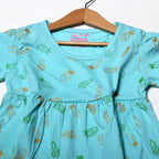 NEW SKY BLUE PINEAPPLE PRINTED HALF SLEEVES T-SHIRT TOP
