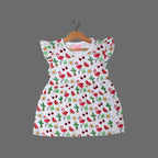 NEW WHITE WATER MELON & GLASSES PRINTED HALF SLEEVES T-SHIRT TOP