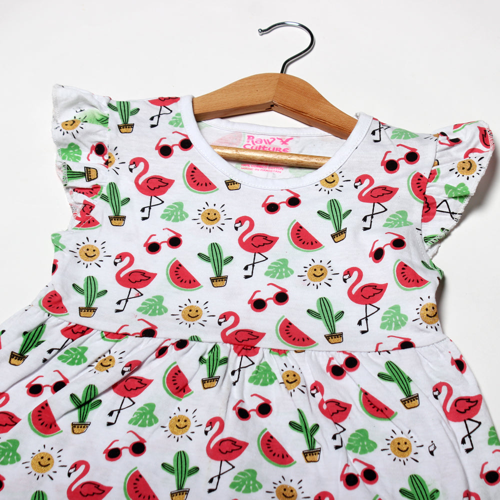 NEW WHITE WATER MELON & GLASSES PRINTED HALF SLEEVES T-SHIRT TOP Secondary image