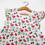 NEW WHITE WATER MELON & GLASSES PRINTED HALF SLEEVES T-SHIRT TOP
