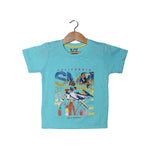 Load image into Gallery viewer, NEW SKY BLUE SUMMER TIME PRINTED T-SHIRT FOR BOYS
