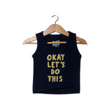 NEW NAVY BLUE OK LET'S DO THIS PRINTED SANDOS FOR BOYS