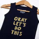 NEW NAVY BLUE OK LET'S DO THIS PRINTED SANDOS FOR BOYS