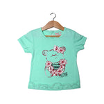 Load image into Gallery viewer, NEW SEA GREEN ALOHA BEAR PRINTED HALF SLEEVES T-SHIRT TOP
