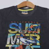 NEW CHARCOAL GREY SUMMER TIME PRINTED T-SHIRT FOR BOYS