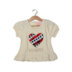Load image into Gallery viewer, NEW CREAM CHECK HEART PRINTED HALF SLEEVES T-SHIRT TOP
