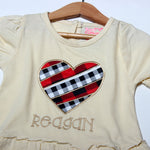 Load image into Gallery viewer, NEW CREAM CHECK HEART PRINTED HALF SLEEVES T-SHIRT TOP
