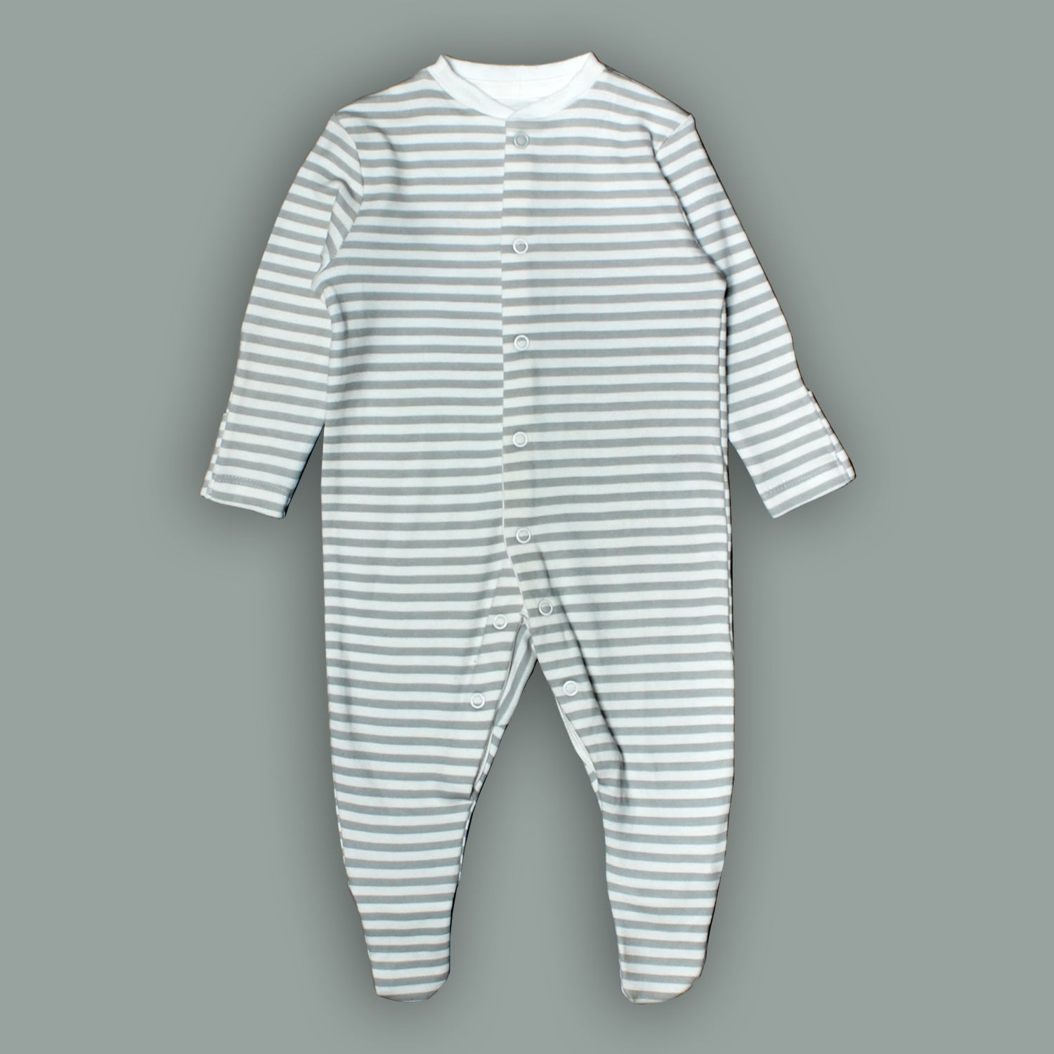 NEW GREY STRIPES FULL BODY FULL SLEEVES ROMPERS Secondary image