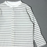 WHITE WITH GREY STRIPES FULL BODY FULL SLEEVES ROMPERS