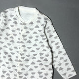 WHITE WITH GREY CLOUDS PRINTED FULL BODY FULL SLEEVES ROMPERS