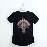 BLACK LEAF PRINTED T-SHIRT - Expo City