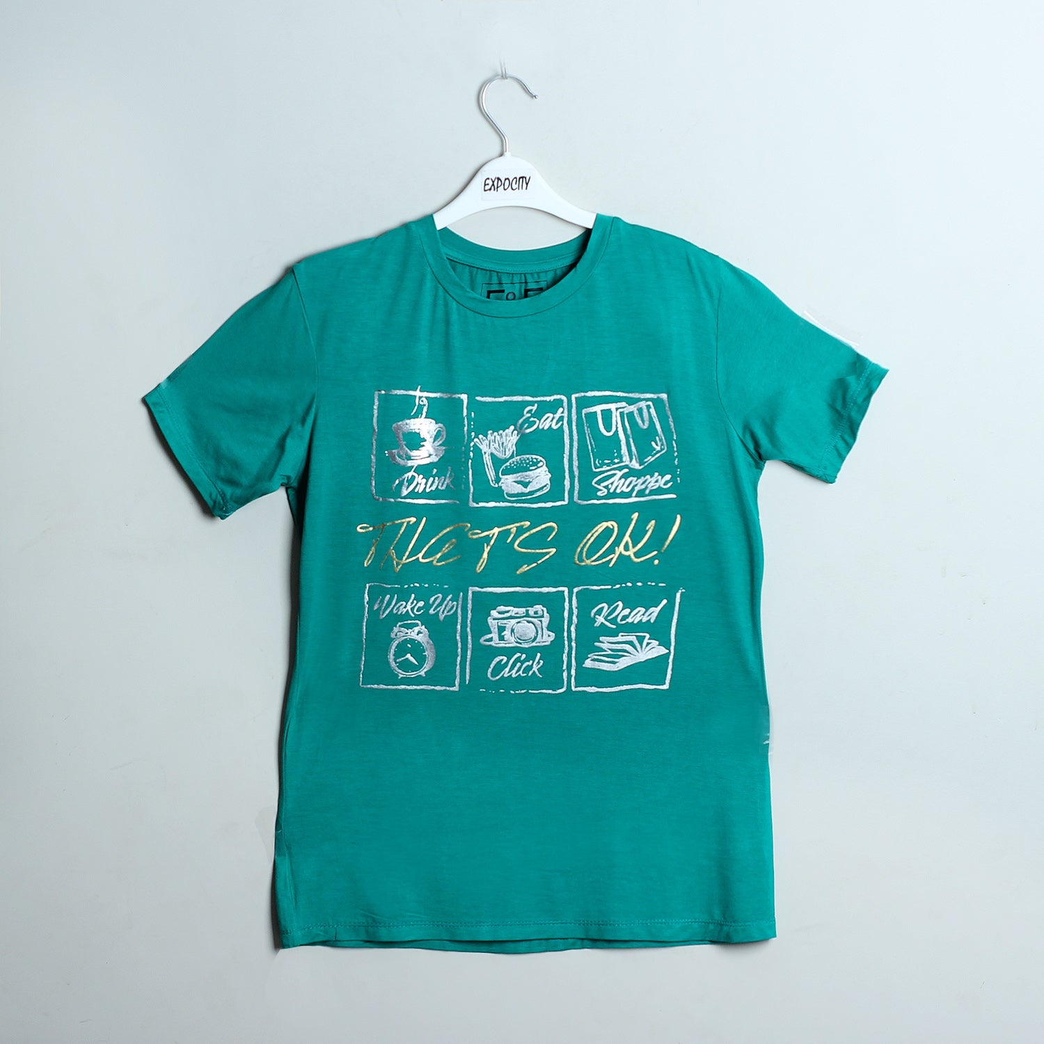 GREEN THAT'S OK PRINTED T-SHIRT - Expo City Main image