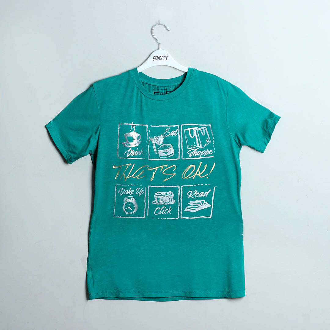 GREEN THAT'S OK PRINTED T-SHIRT - Expo City