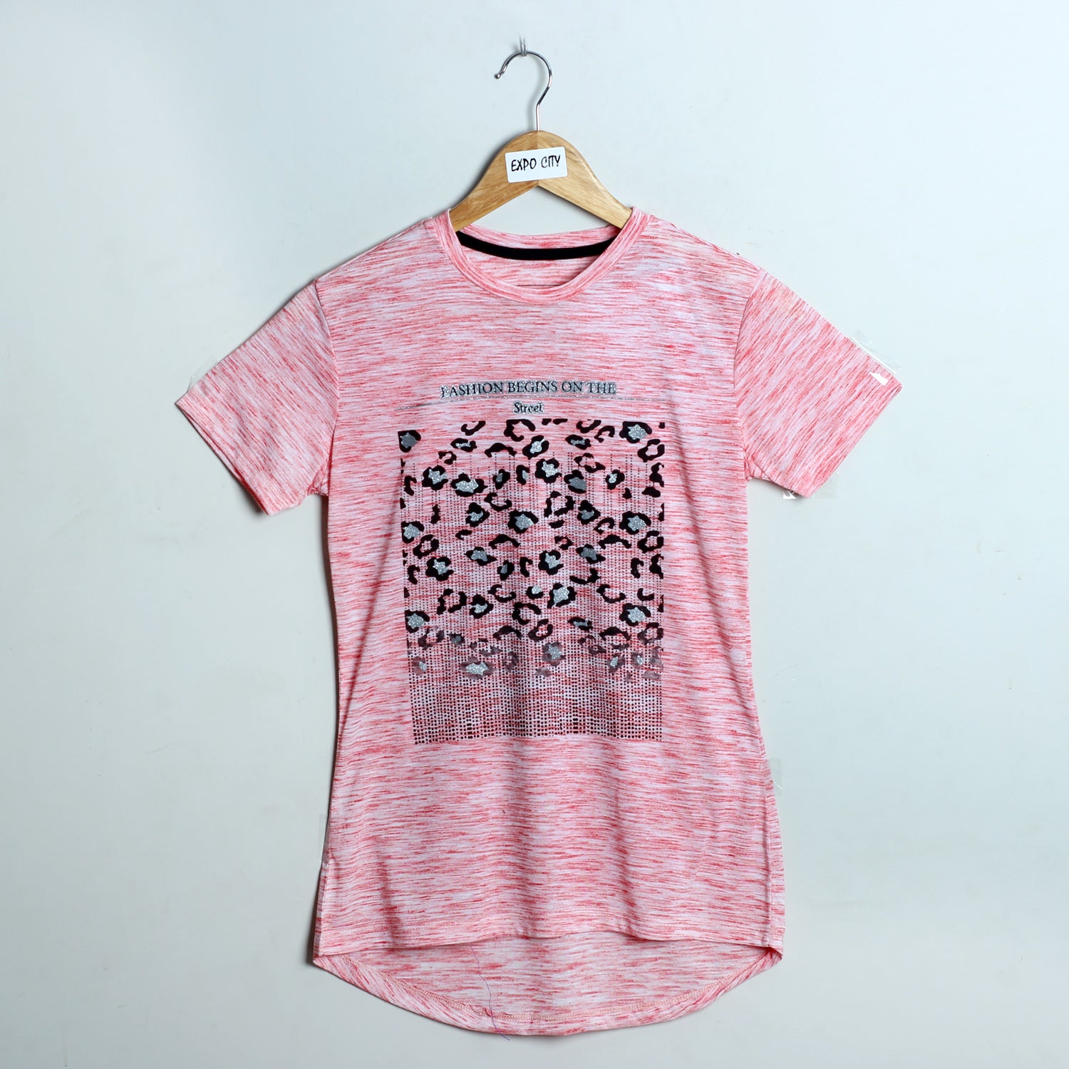 PINK  CHEETAH  PRINTED TOP - Expo City Main image