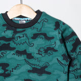 NEW GREEN DINO PRINTED SWEATSHIRT