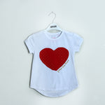 Load image into Gallery viewer, RED HEART WHITE T-SHIRT
