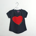 Load image into Gallery viewer, GREY RED HEART T-SHIRT
