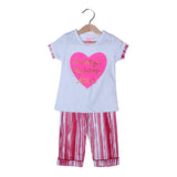 NEW WHITE WITH RED TROUSER SNOOZE DREAM LOVE PRINTED SUIT