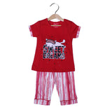 NEW RED WITH PINK TROUSER SWEET DREAMS PRINTED SUIT