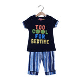 NEW NAVY BLUE WITH BLUE TROUSER TOO COOL FOR BEDTIME PRINTED SUIT