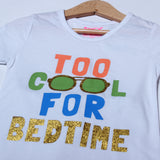 NEW WHITE WITH BLUE TROUSER TOO COOL FOR BEDTIME PRINTED SUIT