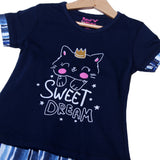 NEW NAVY BLUE WITH BLUE TROUSER SWEET DREAM PRINTED SUIT