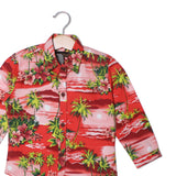 NEW RED FLOWERS & TREES PRINTED CASUAL SHIRT FOR GIRLS