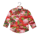 NEW RED FLOWERS & TREES PRINTED CASUAL SHIRT FOR GIRLS