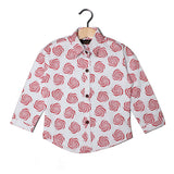 NEW WHITE WITH RED DESIGN PRINTED CASUAL SHIRT FOR GIRLS