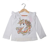 NEW WHITE UNICORN PRINTED T-SHIRT TOP FOR GIRLS
