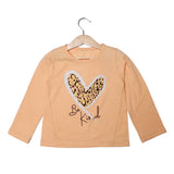 NEW PEACH HEART BE KIND PRINTED T-SHIRT TOP FOR GIRLS