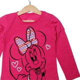 NEW DARK PINK MINNIE MOUSE PRINTED T-SHIRT TOP FOR GIRLS