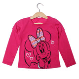 NEW DARK PINK MINNIE MOUSE PRINTED T-SHIRT TOP FOR GIRLS