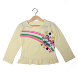 NEW YELLOW RAINBOW PRINTED T-SHIRT TOP FOR GIRLS