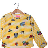 NEW YELLOW PRINTED T-SHIRT TOP FOR GIRLS